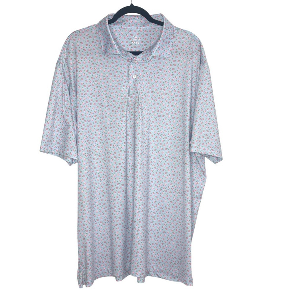 Men's Short Sleeve Performance Polo Pink Cocktail Drink Size XXXL Golf - Picture 2 of 8